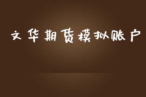 文华期货模拟账户_https://cj007.lansai.wang_全球市场_第1张